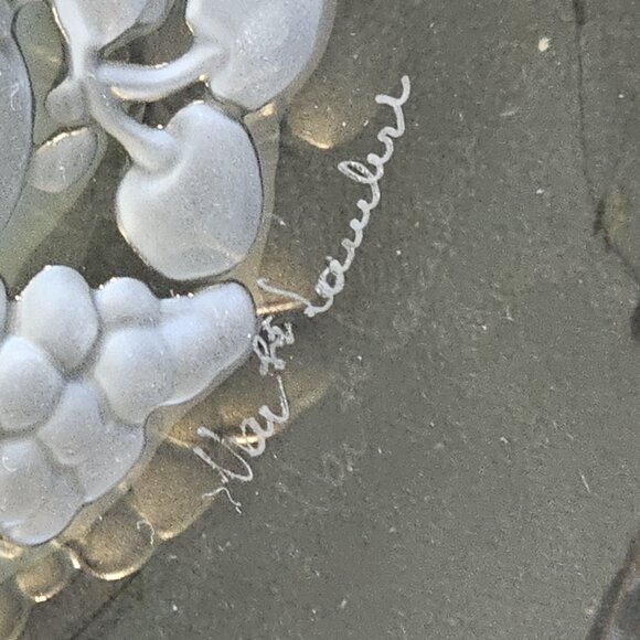 Set Val St Lambert Crystal BRUSSELS INTAGLIO Shallow Fruit Bowls Few Flea Bites - Picture 6 of 10